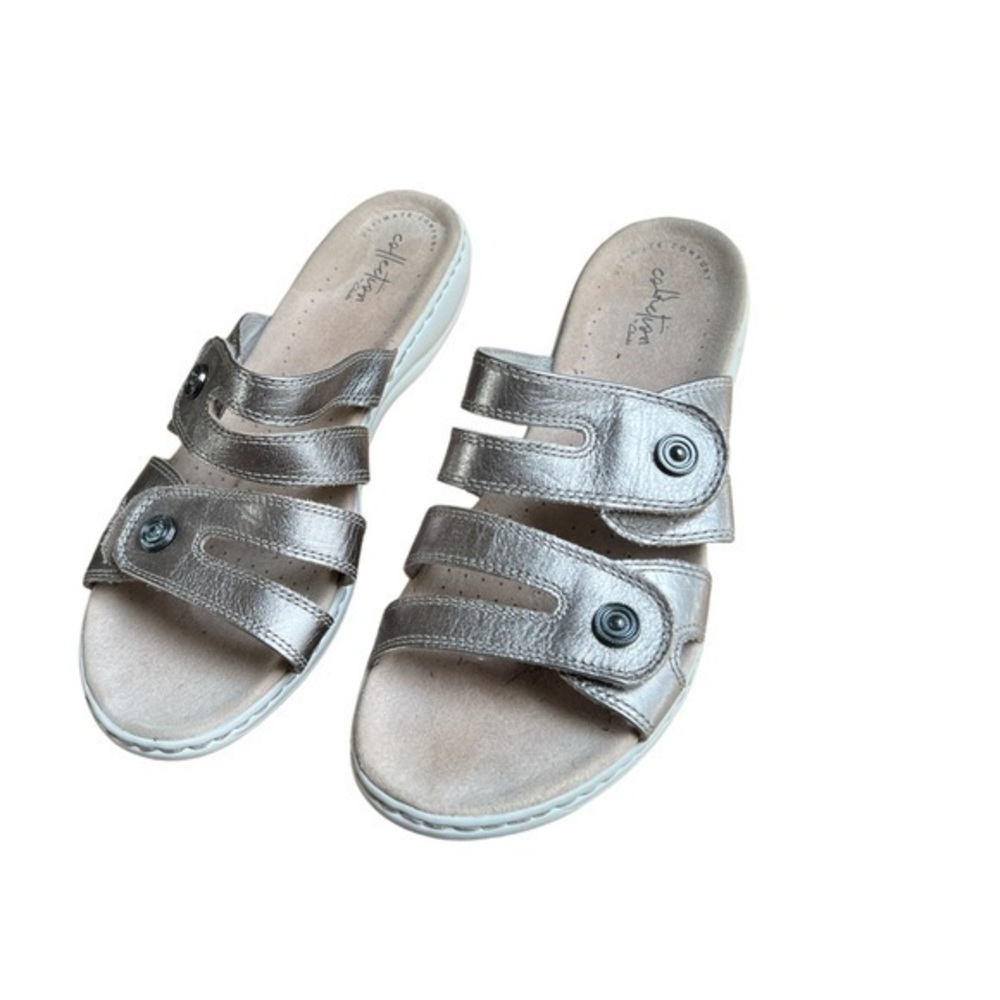 Clarks Collection Women’s Leather‎ Slide Sandals Leisa Nala Size 10